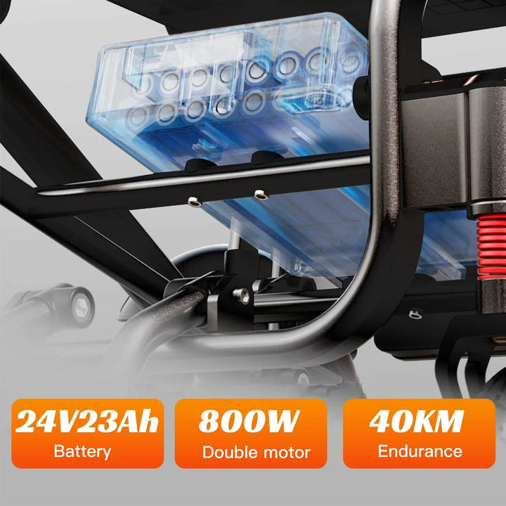 New 40km long range folding 800W electric wheelchair - Foclover