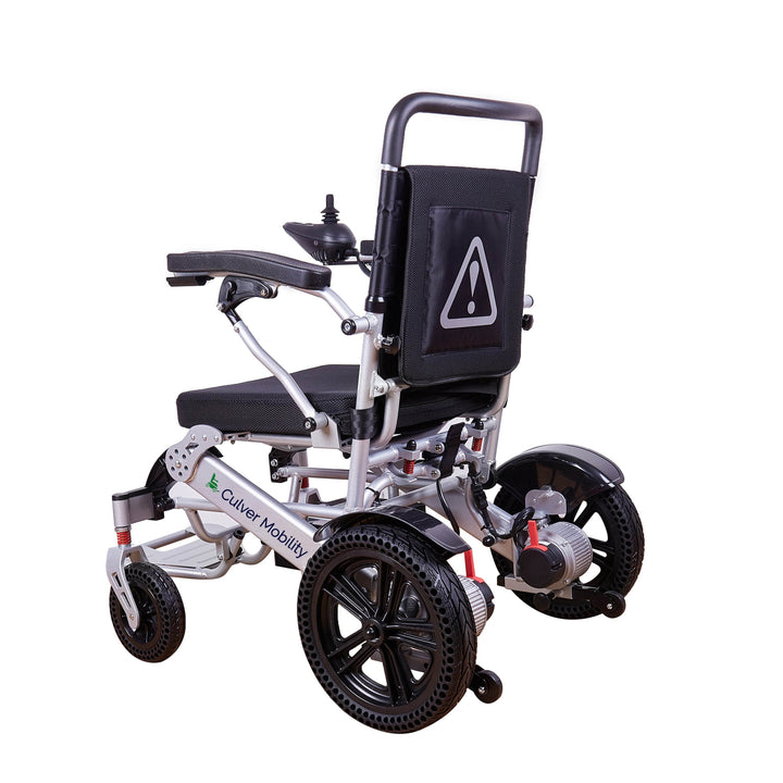 Alton Mobility Folding Lightweight Heavy Duty Electric Wheelchair 330 lbs -500W-13 Miles Tiger (Silver)