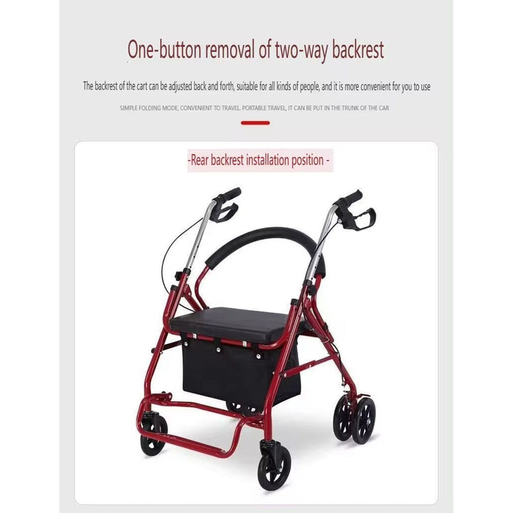 FOCLOVER Rollator Walker with Seat and 6-inch Wheels for Indoor and Outdoor Use - Foclover