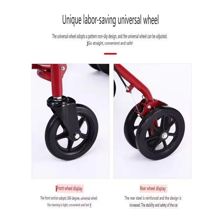 FOCLOVER Rollator Walker with Seat and 6-inch Wheels for Indoor and Outdoor Use - Foclover