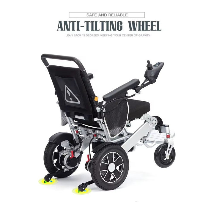 FOCLOVER Folding Electric Wheelchair for Adult Seniors,All Terrain Duty Anti-Tipper Motorized Wheelchair with 360°Joystick for Travel Outdoor Home - Foclover