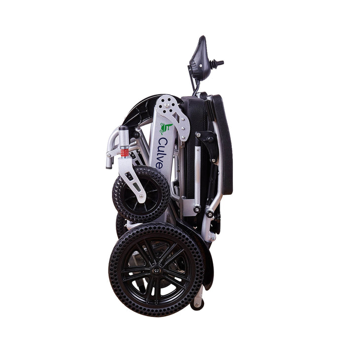 Alton Mobility Folding Lightweight Heavy Duty Electric Wheelchair 330 lbs -500W-13 Miles Tiger (Silver)