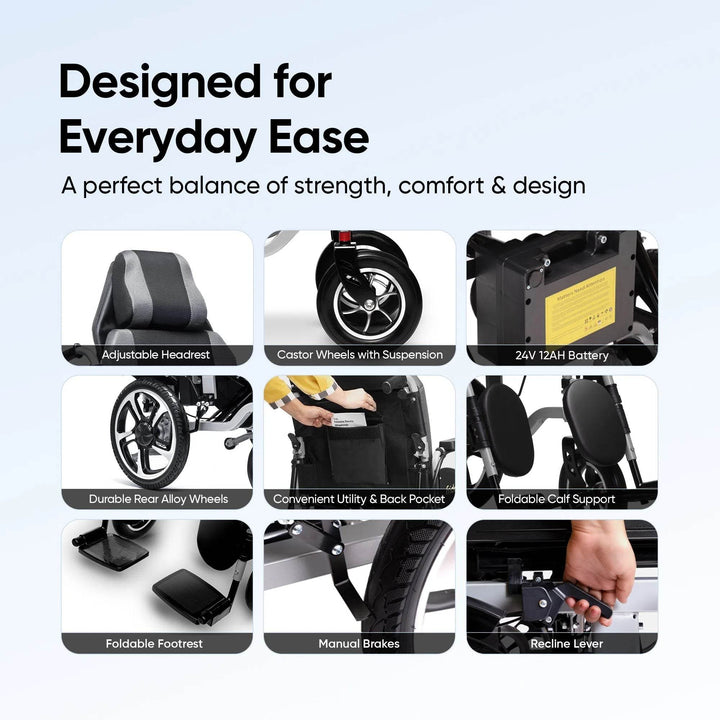 Heavy Duty Recliner Electric Wheelchair - Foclover