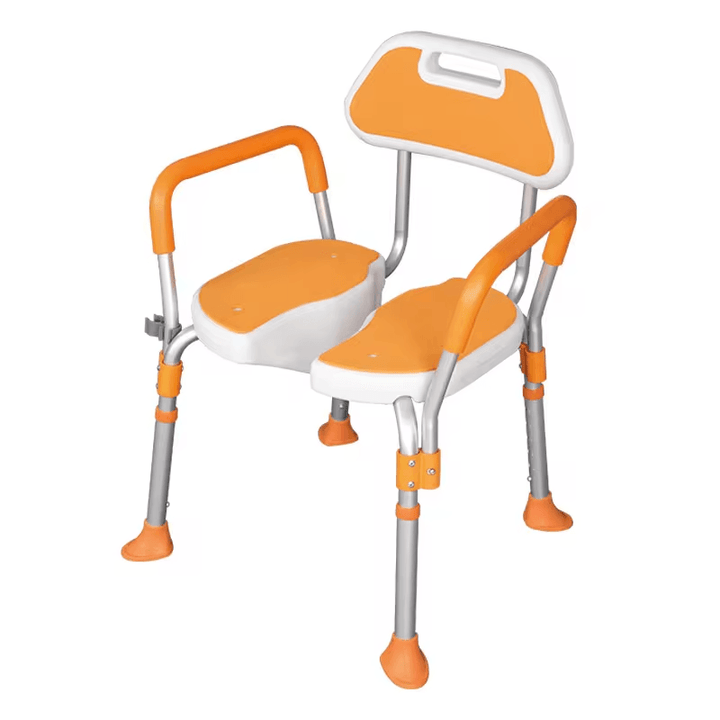 FOCLOVER Aluminum Alloy Handicap Shower Chair with 350 lbs Weight Capacity，Shower Seat with Back, Adjustable Height Shower Stool, Bath Chair for Elderly Disabled Handicap - Foclover