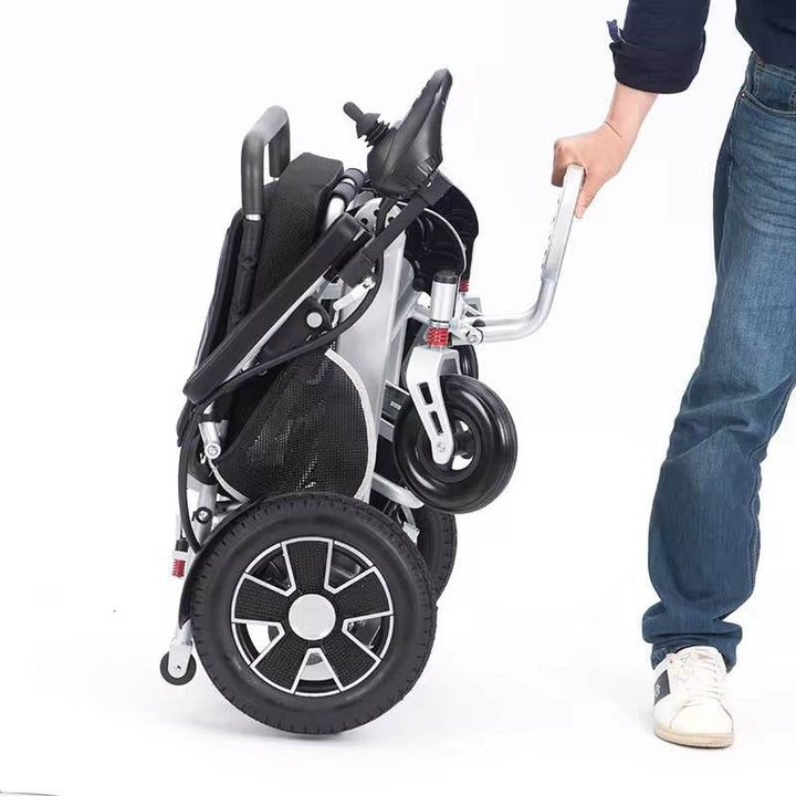 FOCLOVER Folding Electric Wheelchair for Adult Seniors,All Terrain Duty Anti-Tipper Motorized Wheelchair with 360°Joystick for Travel Outdoor Home - Foclover