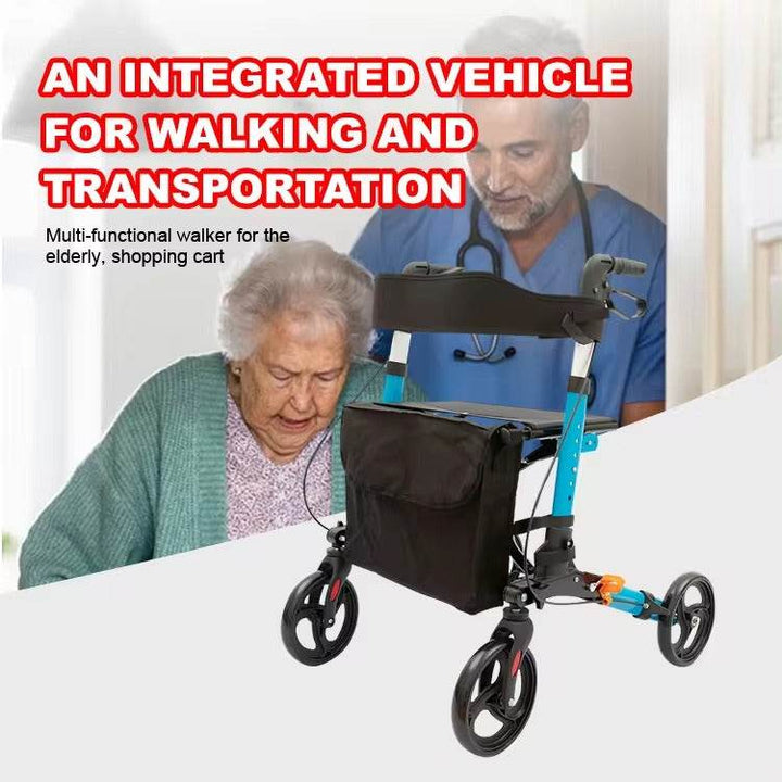 FOCLOVER 2024 Ultra-Light Folding Portable Aluminum Alloy 4-Wheel Walker for elder - Foclover