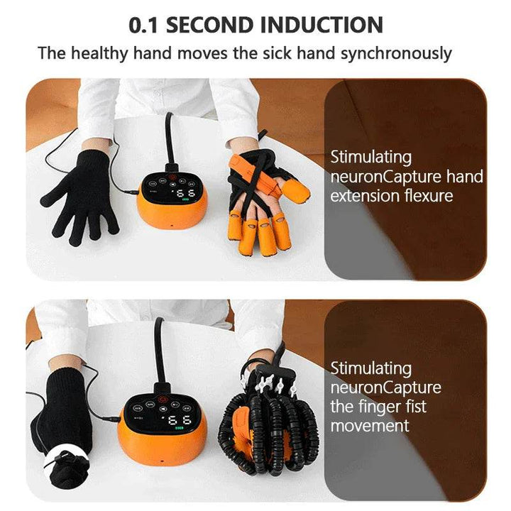 Hand smart rehabilitation gloves with nine-level memory and heating functions for stroke patient rehabilitation - Foclover