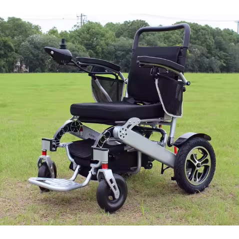 FOCLOVER Folding Electric Wheelchair for Adult Seniors,All Terrain Duty Anti-Tipper Motorized Wheelchair with 360°Joystick for Travel Outdoor Home - Foclover