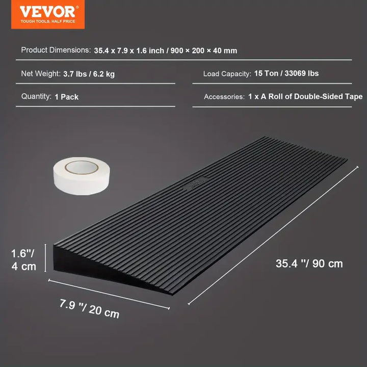 Alton Mobility Lift Threshold Ramp for Robot Vacuum & Wheelchairs - Non-Slip, 35.4" Wide