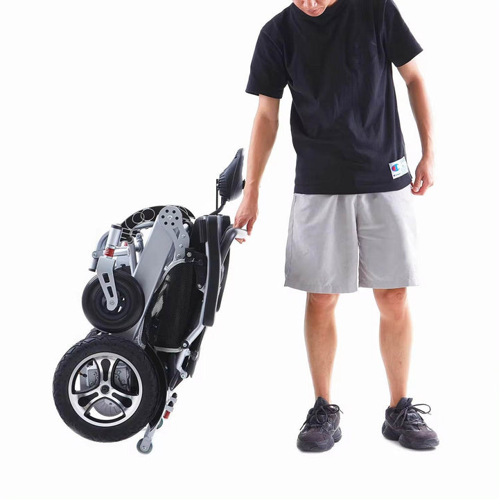 FOCLOVER Folding Electric Wheelchair for Adult Seniors,All Terrain Duty Anti-Tipper Motorized Wheelchair with 360°Joystick for Travel Outdoor Home - Foclover