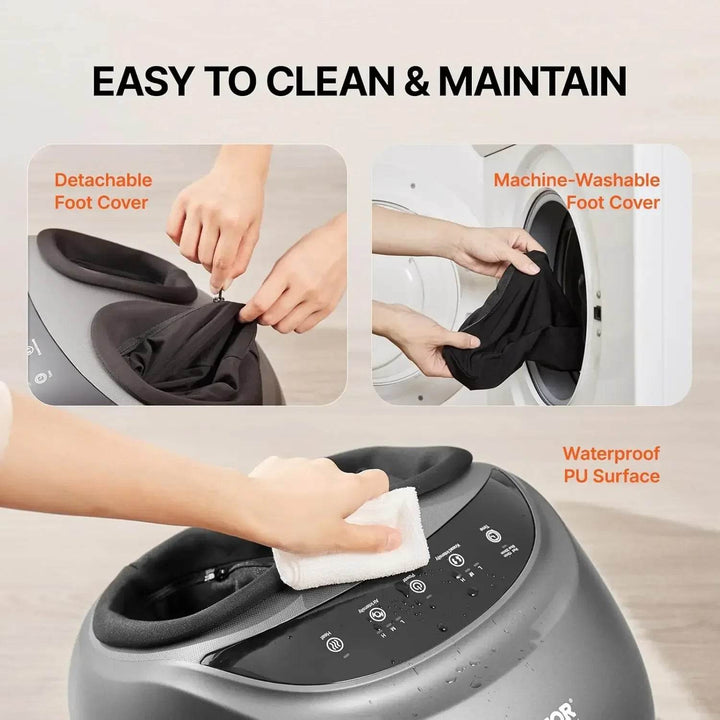 Automatic foot massage machine with heat, deep kneading, compression and acupressure for plantar fasciitis, neuropathy - Foclover