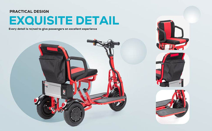 Alton Mobility COUGAR - Folding Electric Mobility Scooter 3 Wheel Lightweight Portable Power Travel Scooters