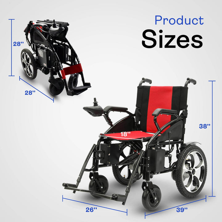 Alton Mobility Lightweight Electric Wheelchair - Artemis - 265lbs Capacity (Red)