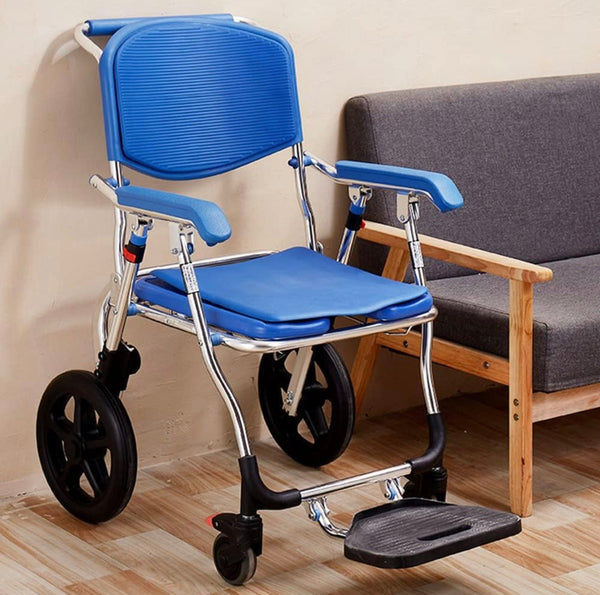 AquaFlex Deluxe: Folding Commode & Shower Wheelchair