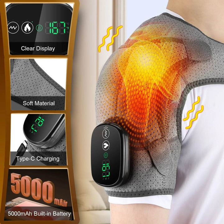 Electric Shoulder Massage Support Belt Strap with Adjustable of Heating - Foclover